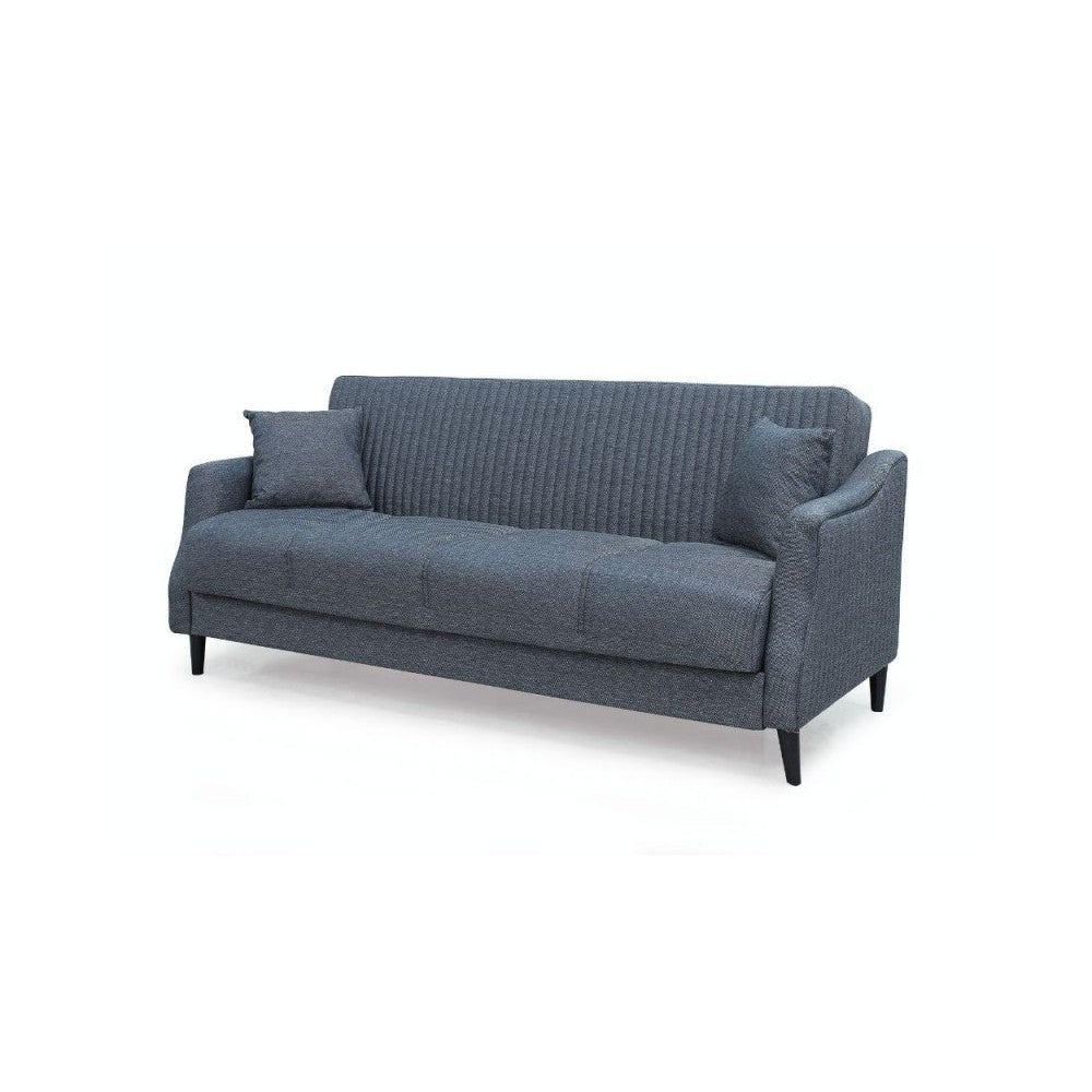 Divano 3 posti funzione letto contenitore Montana in tessuto grigio 225x82x92h