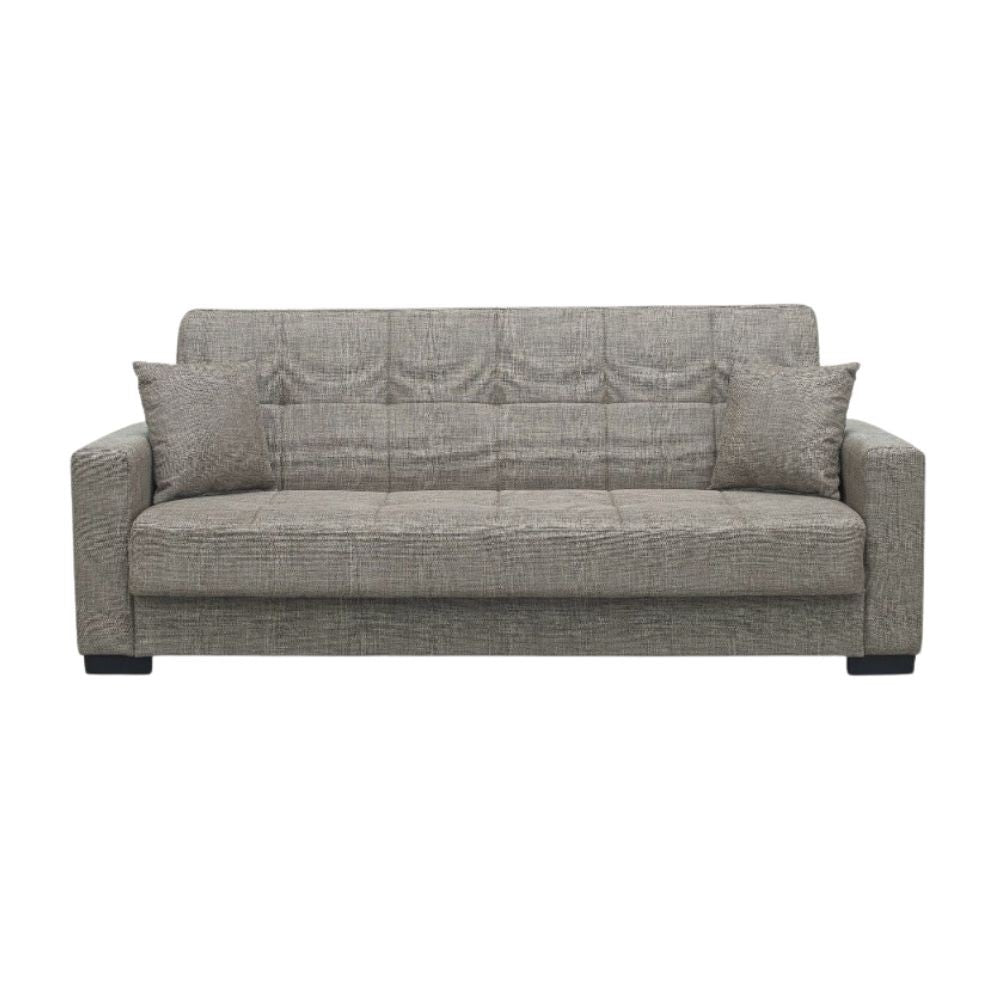 Divano 3 posti funzione letto contenitore NewMalpensa in tessuto cappuccino 225x88x94h