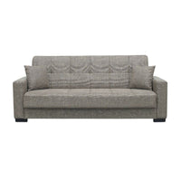 Divano 3 posti funzione letto contenitore NewMalpensa in tessuto cappuccino 225x88x94h