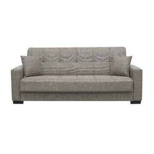 Divano 3 posti funzione letto contenitore NewMalpensa in tessuto cappuccino 225x88x94h