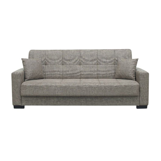 Divano 3 posti funzione letto contenitore NewMalpensa in tessuto cappuccino 225x88x94h