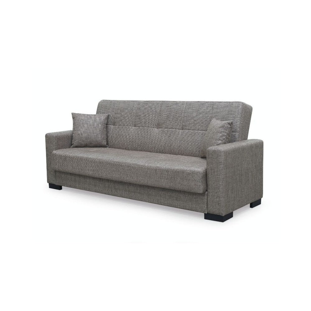 Divano 3 posti funzione letto contenitore NewMalpensa in tessuto cappuccino 225x88x94h