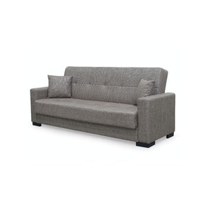 Divano 3 posti funzione letto contenitore NewMalpensa in tessuto cappuccino 225x88x94h