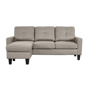 Divano 3 posti Giulivo beige con pouf e chaise longue componibile 195x130x88H