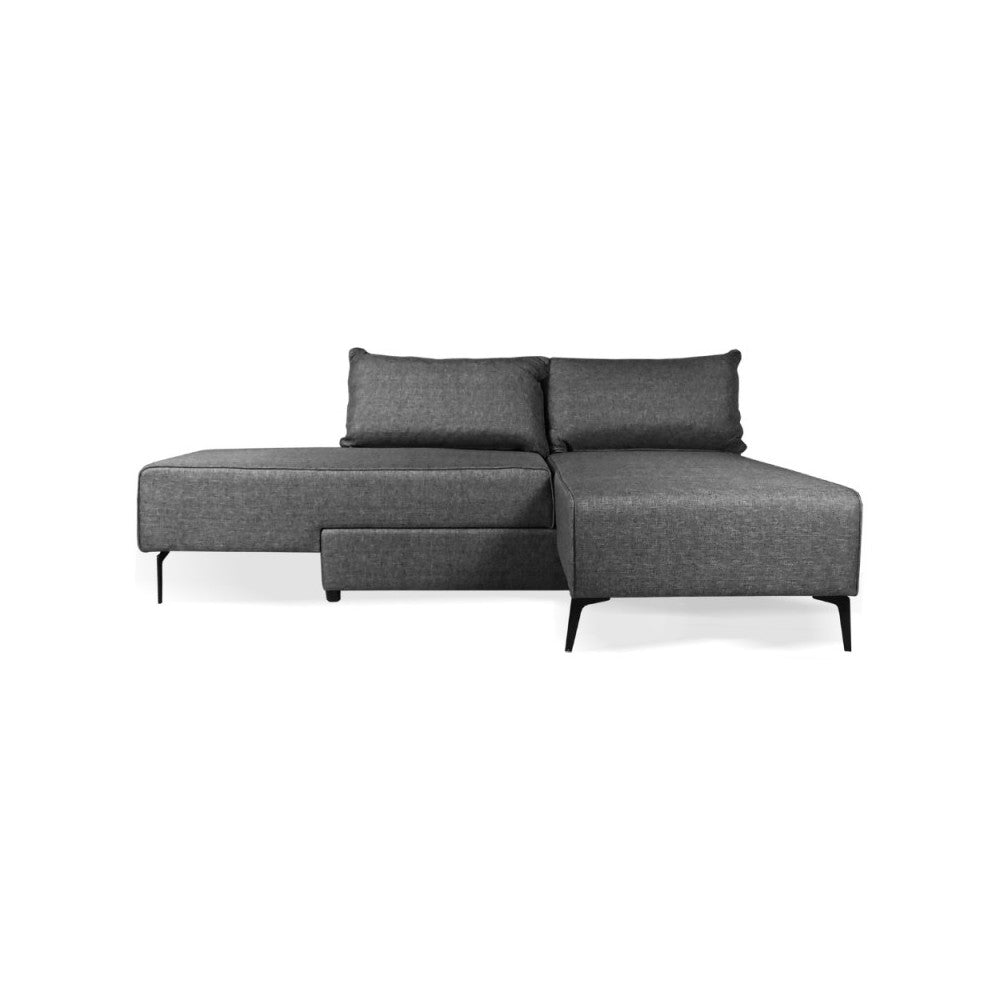 Divano 3 posti modulare con chaise longue trasformabile in letto Armada grigio 290x85x75H