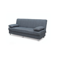 Divano 3 posti senza braccioli con funzione letto e contenitore Economix tessuto grigio 190x88x82h