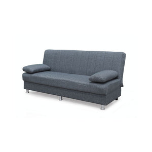 Divano 3 posti senza braccioli con funzione letto e contenitore Economix tessuto grigio 190x88x82h