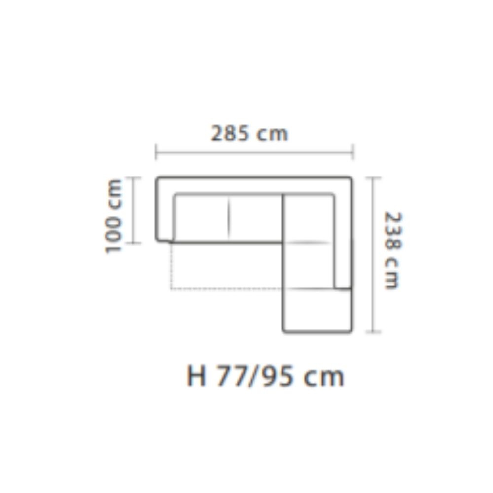 Divano angolare con pouff contenitore Gisella destro 285x238x77h colore grigio