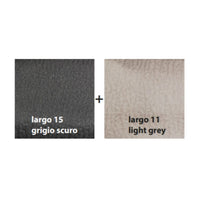 Divano angolare con pouff contenitore Gisella destro 285x238x77h colore grigio