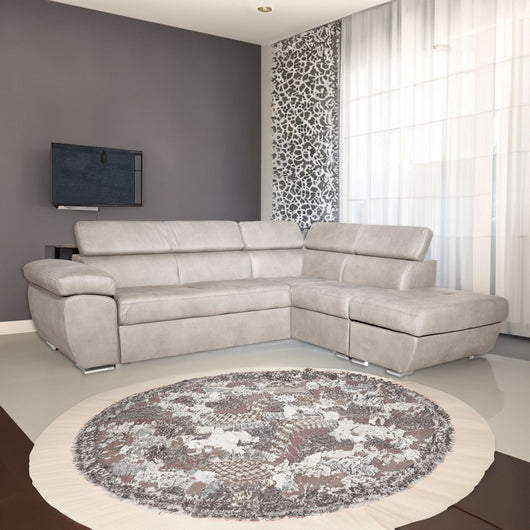 Divano angolare Fiona con penisola destra colore grigio chiaro mozart 90