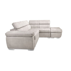 Divano angolare Fiona con penisola destra colore grigio chiaro mozart 90