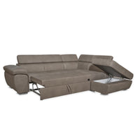 Divano angolare Fiona con penisola destra tessuto grigio elephant 260x200x76H