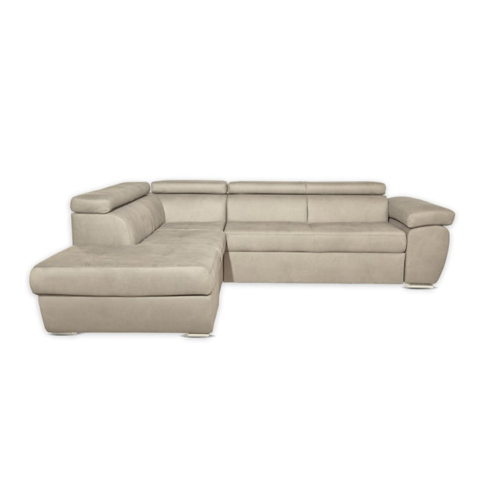 Divano angolare Fiona con penisola sinistra tessuto cappuccino barrel09