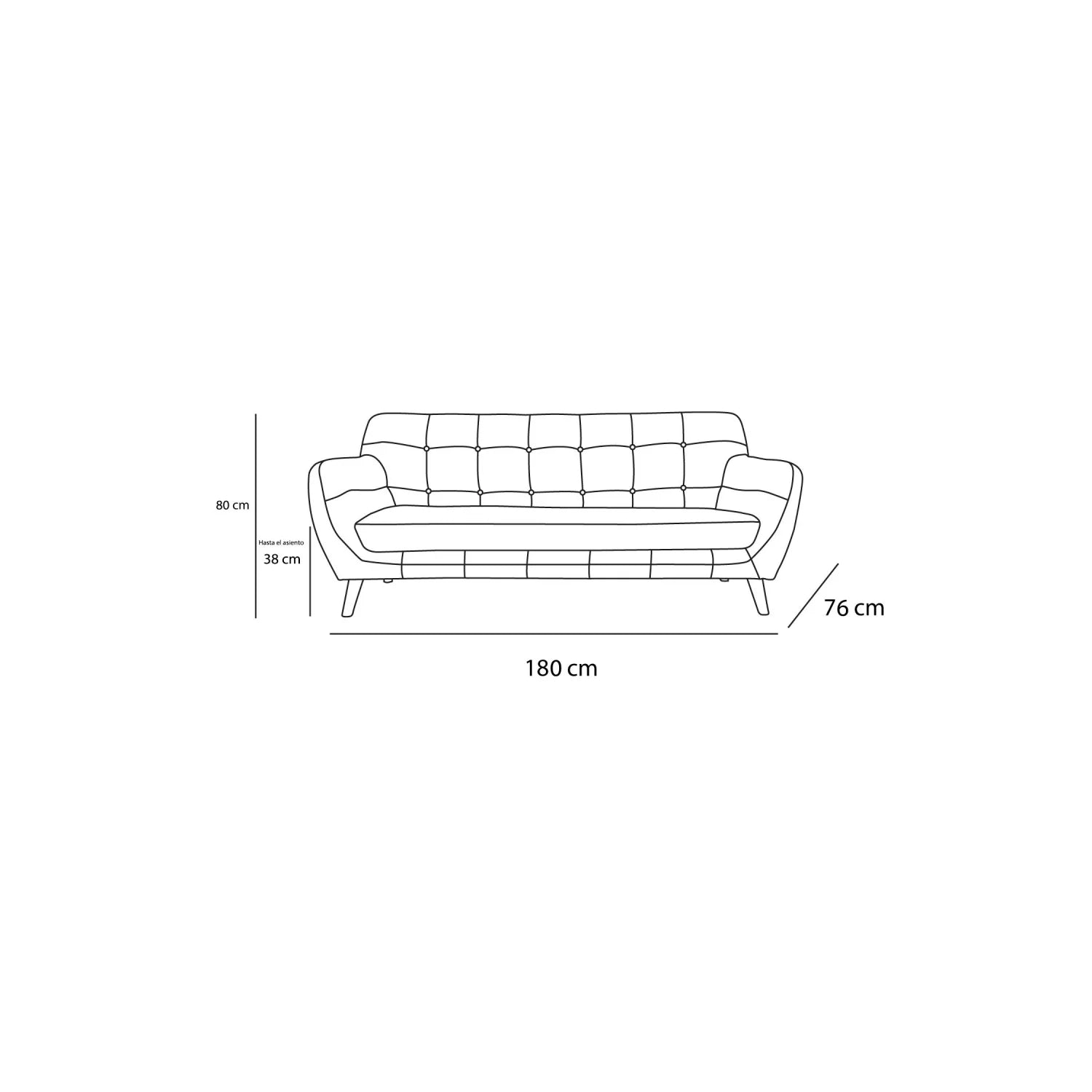 LÚZETE - DIVANO CLEMENTINA VINTAGE GRIGIO OLIVA