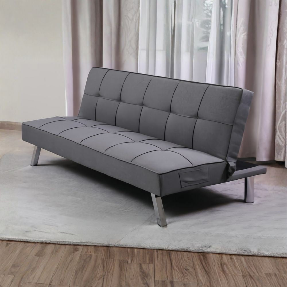 Divano click-clack Daynora grigio scuro con funzione letto 168x83x75.5H