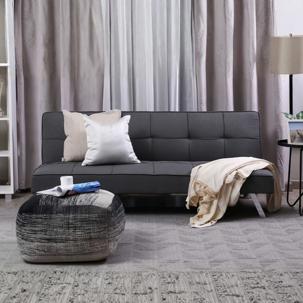 Divano click-clack Daynora grigio scuro con funzione letto 168x83x75.5H