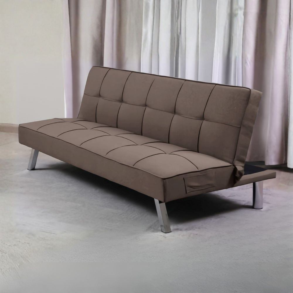 Divano click-clack Daynora marrone con funzione letto 168x83x75.5H