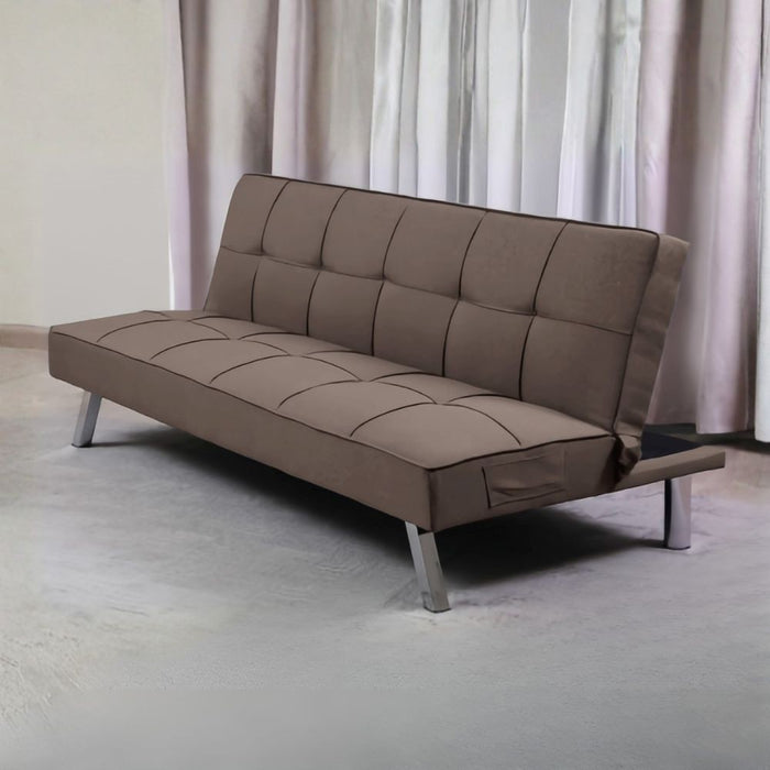 Divano click-clack Daynora marrone con funzione letto 168x83x75.5H