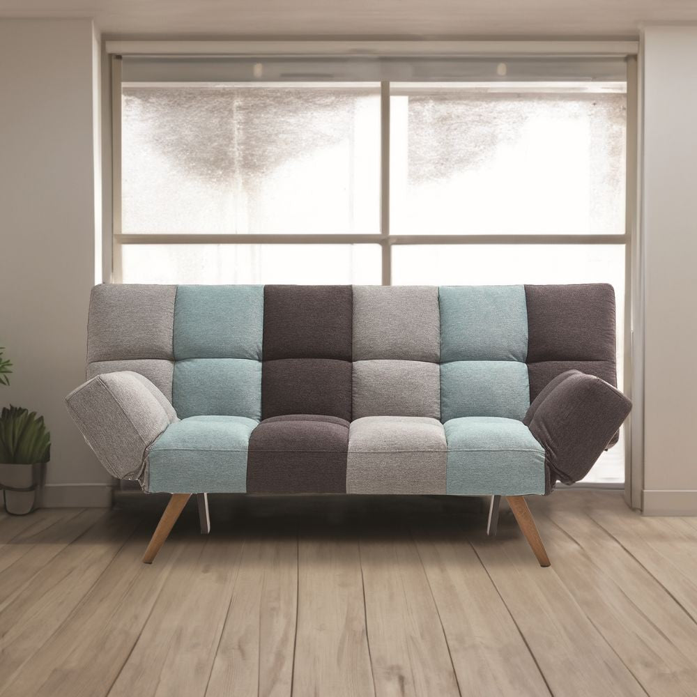 Divano con funzione letto e braccioli reclinabili Dube patchwork 181x81x86h