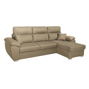 Divano con penisola contenitore cappuccino ComoII tessuto giulia9703