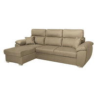 Divano con penisola contenitore cappuccino ComoII tessuto giulia9703