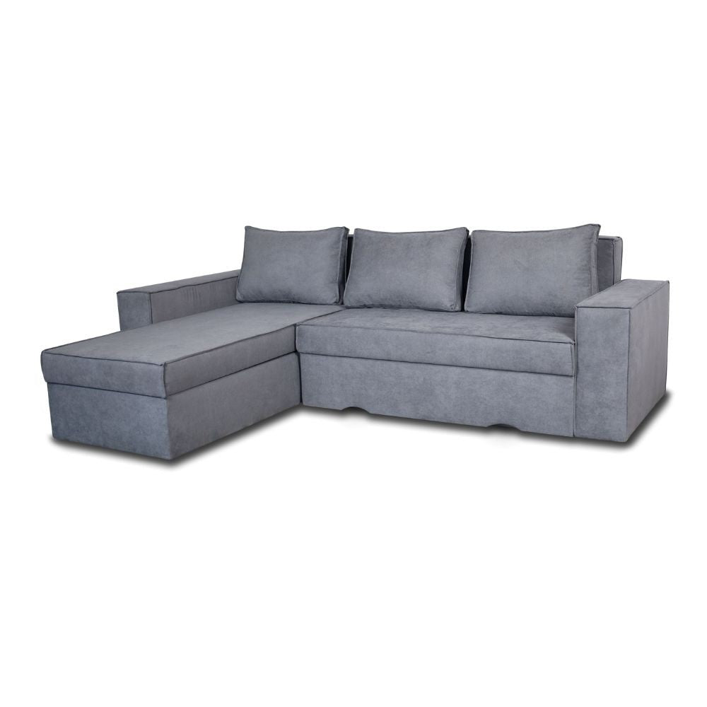 Divano con penisola contenitore reversibile grigio cenere Olymp-M Enjoy23