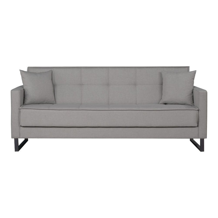 Divano funzione letto e contenitore Legen 3 Posti in vellutino grigio 210x85x87H