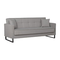 Divano funzione letto e contenitore Legen 3 Posti in vellutino grigio 210x85x87H