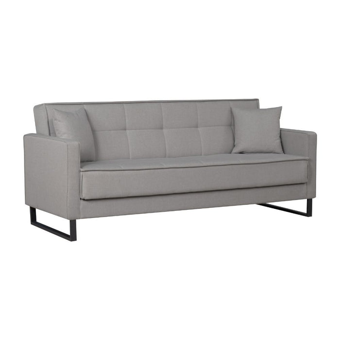 Divano funzione letto e contenitore Legen 3 Posti in vellutino grigio 210x85x87H
