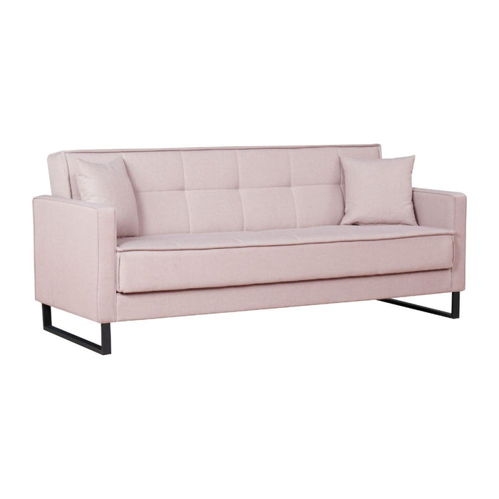 Divano funzione letto e contenitore Legen 3 Posti in vellutino rosa antico 210x85x87H