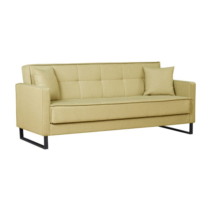 Divano funzione letto e contenitore Legen 3 Posti in vellutino Senape 210x85x87H