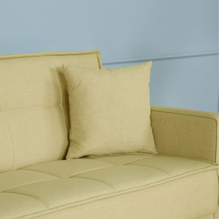 Divano funzione letto e contenitore Legen 3 Posti in vellutino Senape 210x85x87H