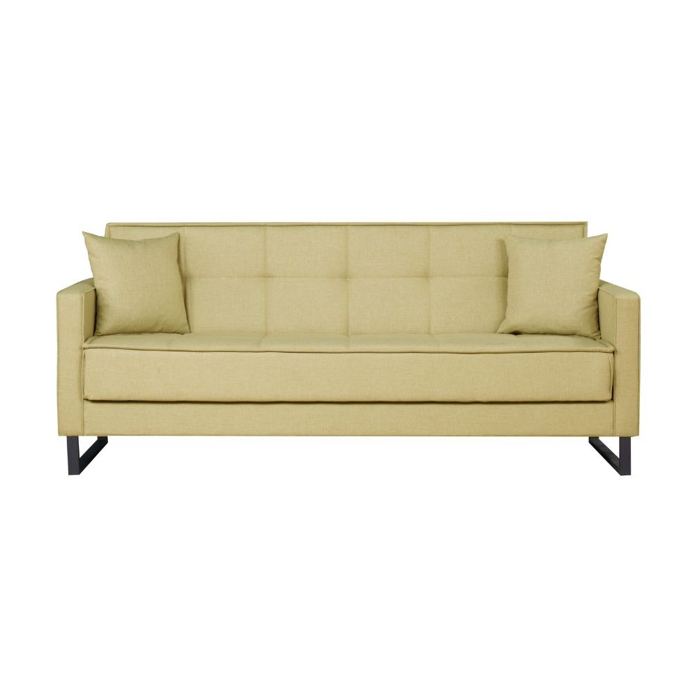 Divano funzione letto e contenitore Legen 3 Posti in vellutino Senape 210x85x87H