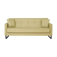 Divano funzione letto e contenitore Legen 3 Posti in vellutino Senape 210x85x87H