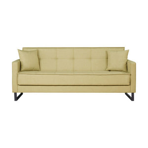 Divano funzione letto e contenitore Legen 3 Posti in vellutino Senape 210x85x87H