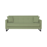 Divano funzione letto e contenitore Legen 3 Posti in vellutino verde oliva 210x85x87H