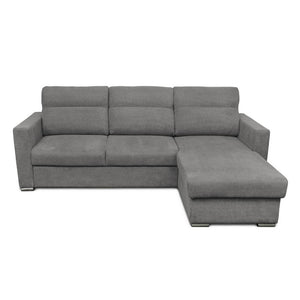 Divano Kendall con penisola reversibile letto estraibile colore grigio