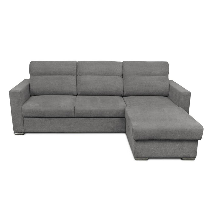 Divano Kendall con penisola reversibile letto estraibile colore grigio