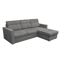Divano Kendall con penisola reversibile letto estraibile colore grigio