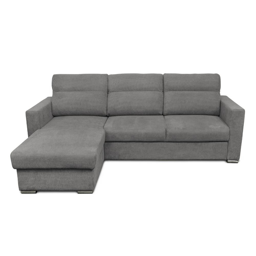 Divano Kendall con penisola reversibile letto estraibile colore grigio