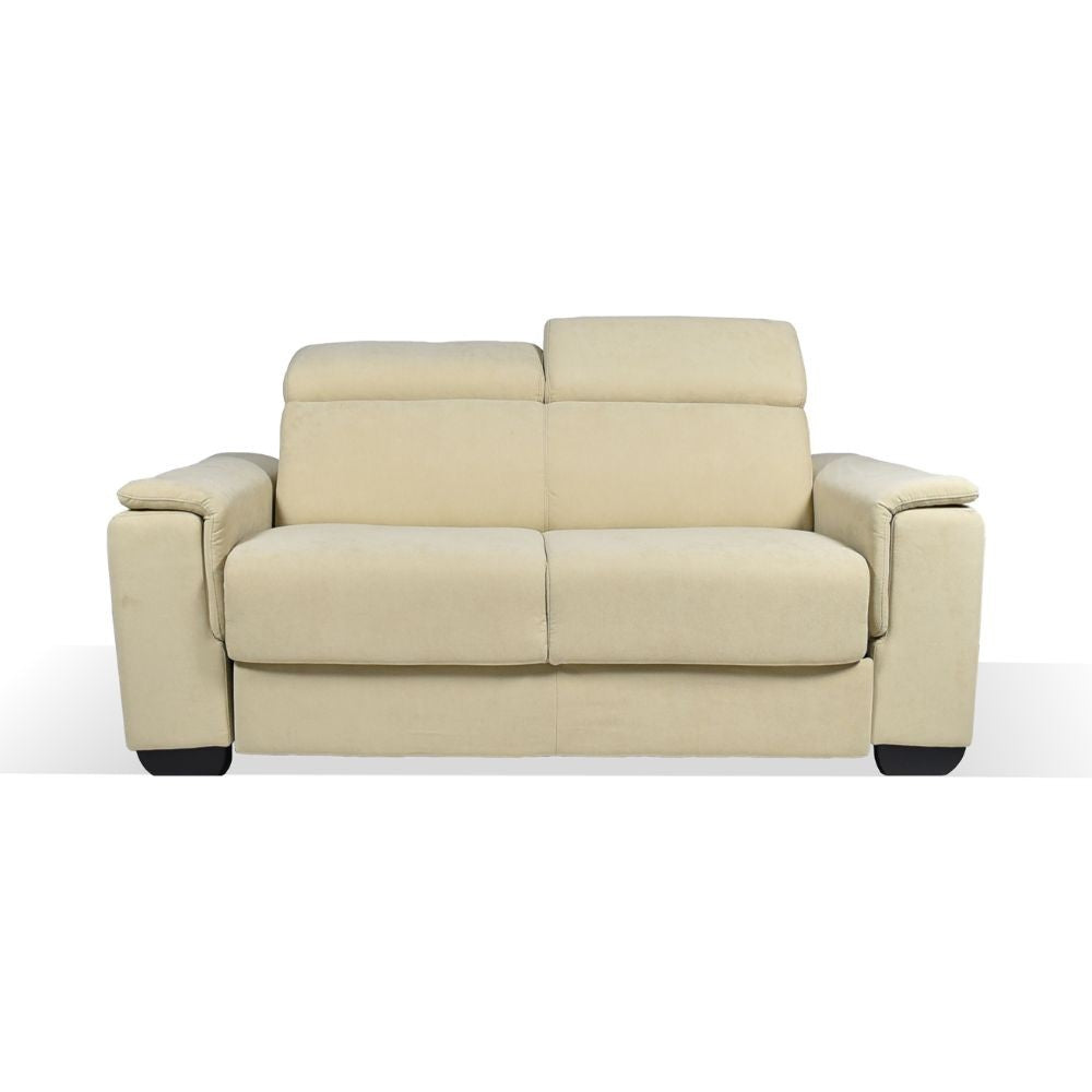 Divano Letto 2 posti in tessuto crema Mercurio 194x83x97H