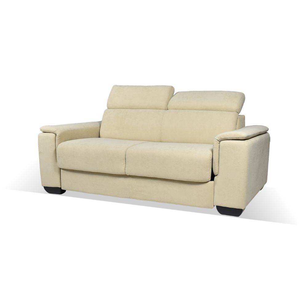 Divano Letto 2 posti in tessuto crema Mercurio 194x83x97H