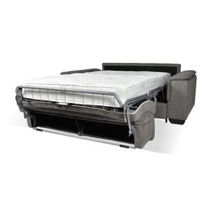 Divano Letto 2 posti in tessuto grigio Mercurio 194x83x97H