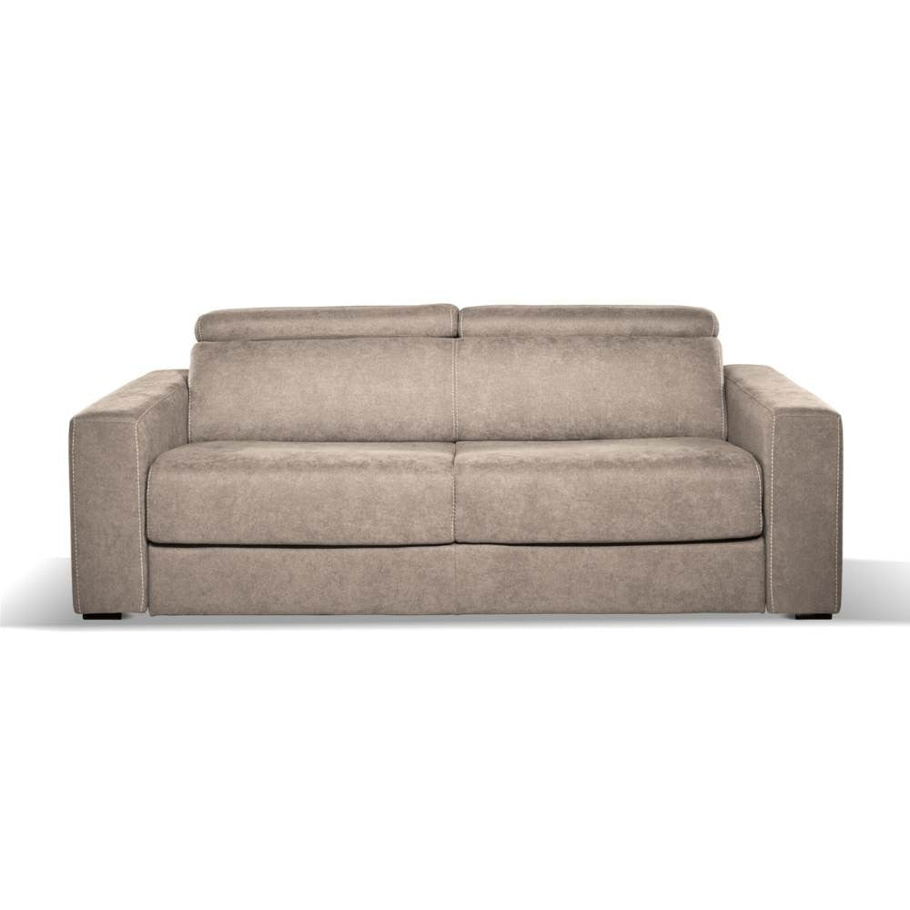 Divano letto 3 posti Crien tessuto Roma10 taupè 205x97x83H