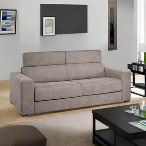 Divano letto 3 posti Crien tessuto Roma10 taupè 205x97x83H