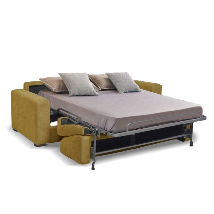 Divano letto 3 posti Kriog tessuto Barrel48 senape 197x96x90h