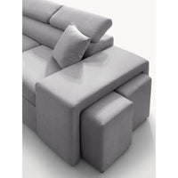 Divano letto angolare reversibile NewBelen grigio pouf contenitore 280x230x77H