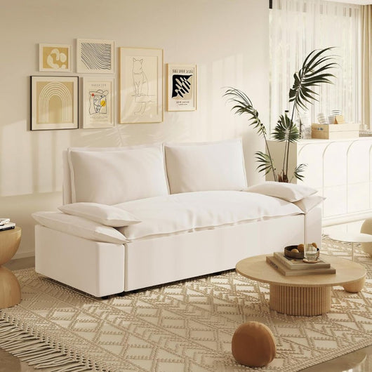 Divano letto Belly 2 posti colore beige 185x85x85H