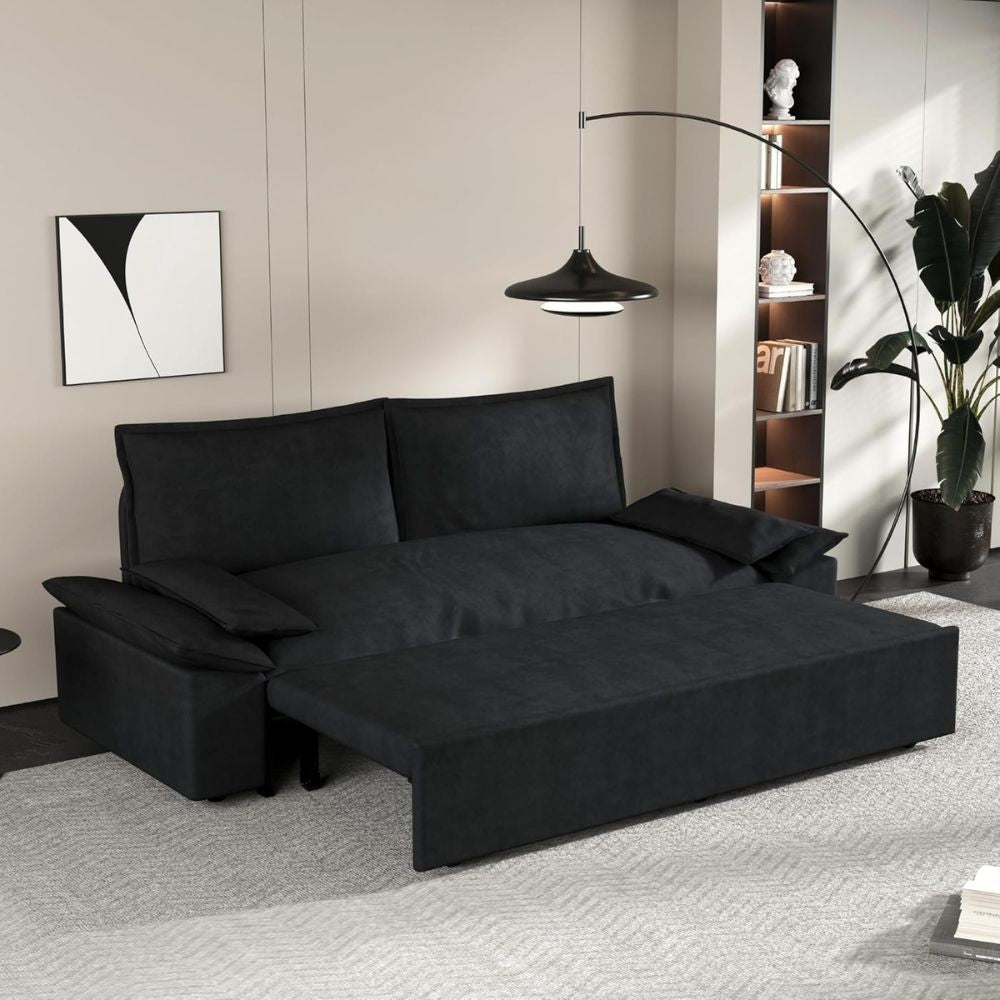 Divano letto Belly 2 posti colore nero 185x85x85H