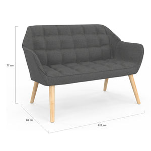 IDMarket - Divano letto CASTILLE in tessuto grigio antracite